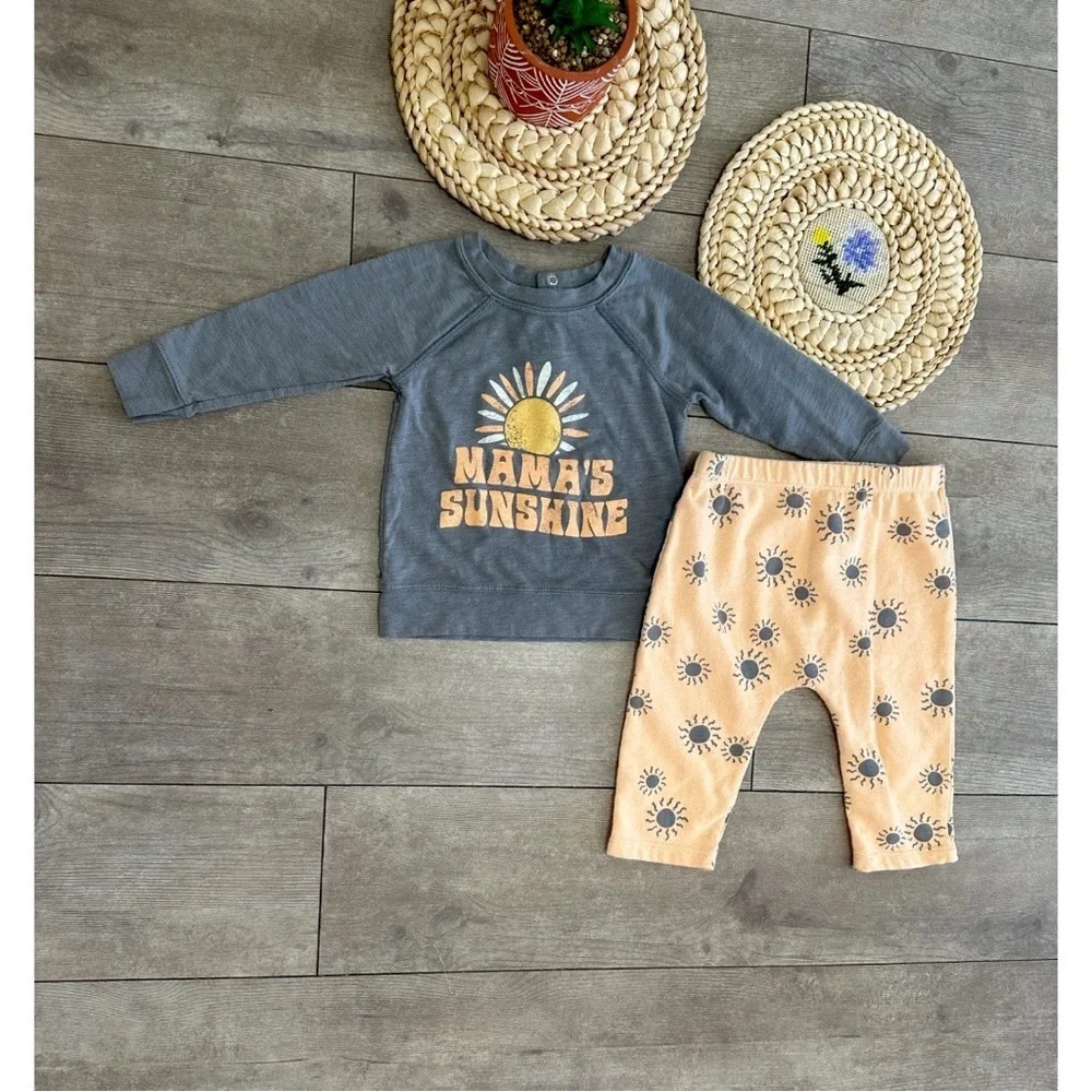 Grayson Mini ‘Mama’s Sunshine’ Boho Casual Outfit Set - 12 Months Baby Boy Girl